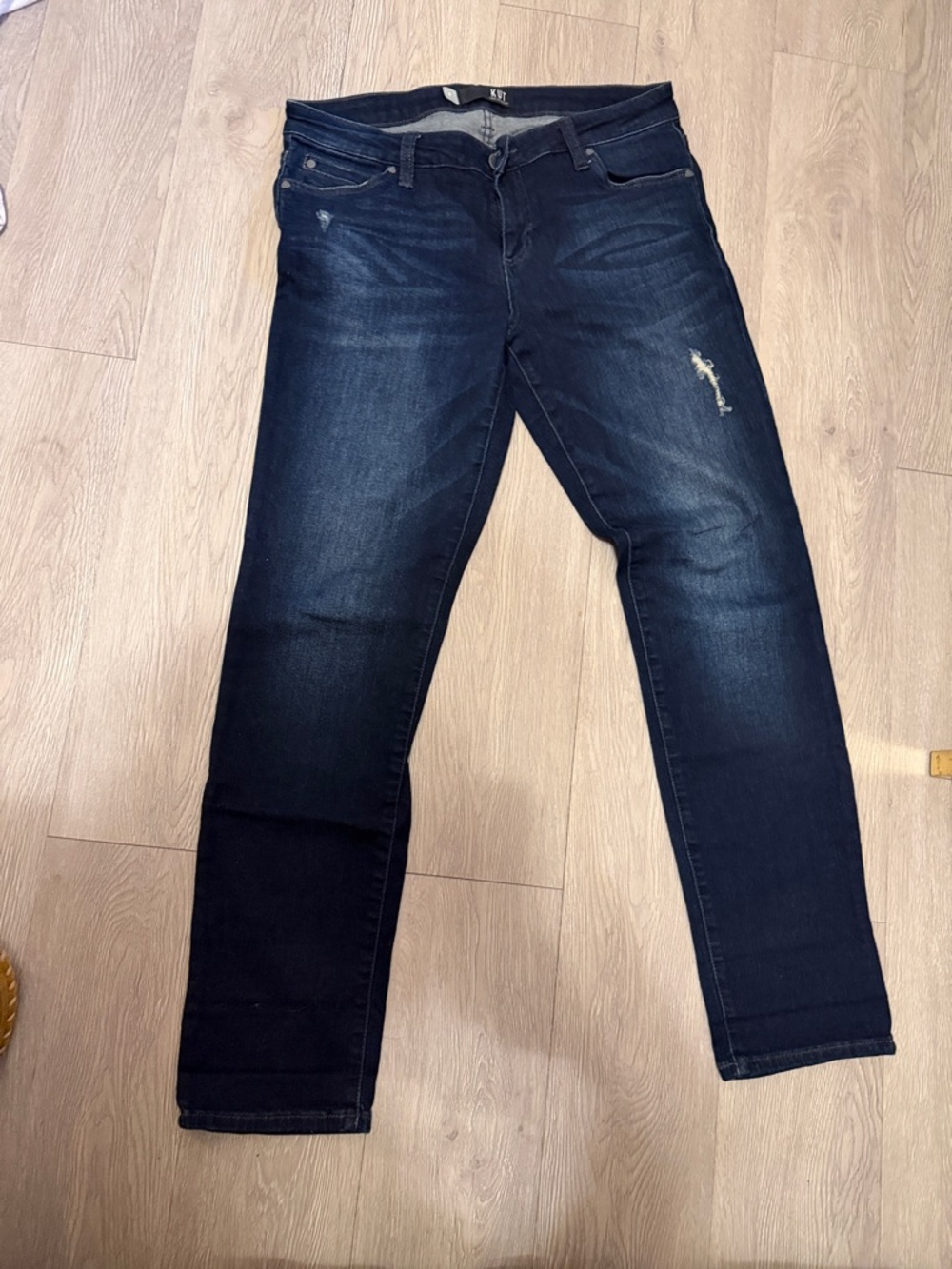 Kut from the Kloth Women's Slim Straight Jeans in Dark Blue Wash